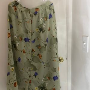 Teddi skirt green floral